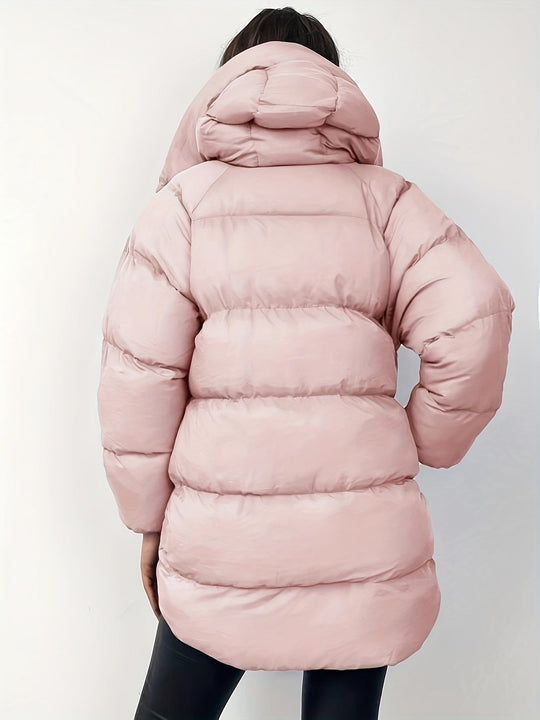 EB | Damen kurze schwarze Pufferjacke mit warmer Isolierung