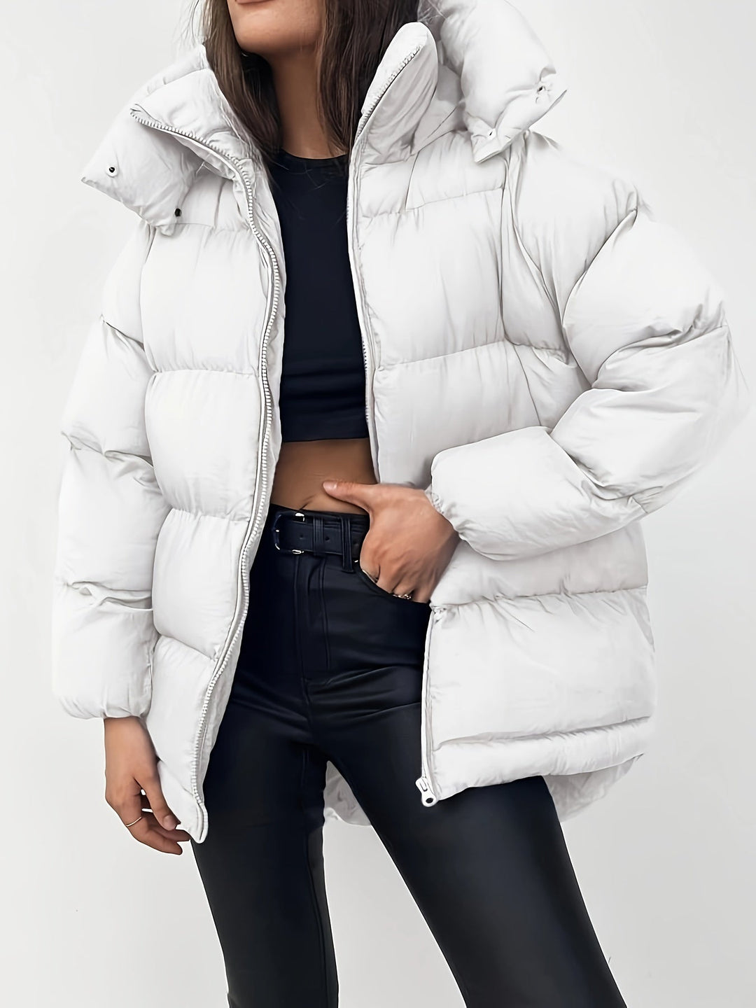 EB | Gemütliche Stilvolle Kurze Pufferjacke für Damen Warm und Vielseitig