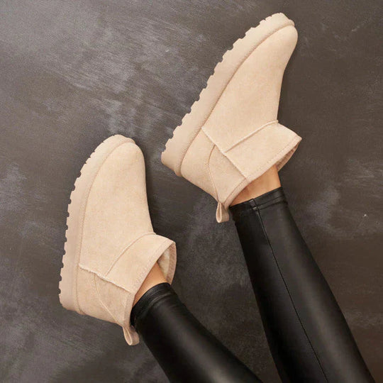 Stiefeletten - Slip-On - Mit Fell gefüttert - Winterstiefel - Damenstiefel EB