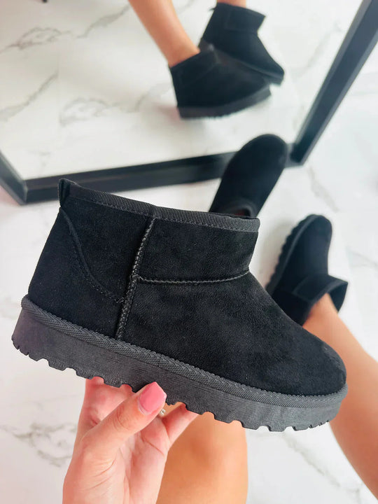Stiefeletten - Slip-On - Mit Fell gefüttert - Winterstiefel - Damenstiefel EB