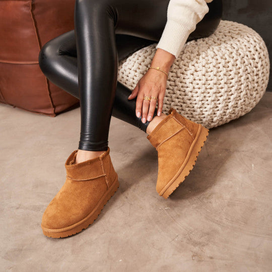 Stiefeletten - Slip-On - Mit Fell gefüttert - Winterstiefel - Damenstiefel EB