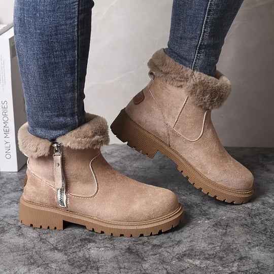 Stiefeletten - Rutschfeste Winterstiefel mit Futter aus Kunstfell für Damen EB
