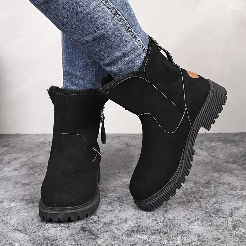 Stiefeletten - Rutschfeste Winterstiefel mit Futter aus Kunstfell für Damen EB