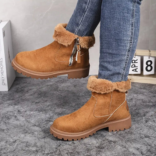 Stiefeletten - Rutschfeste Winterstiefel mit Futter aus Kunstfell für Damen EB