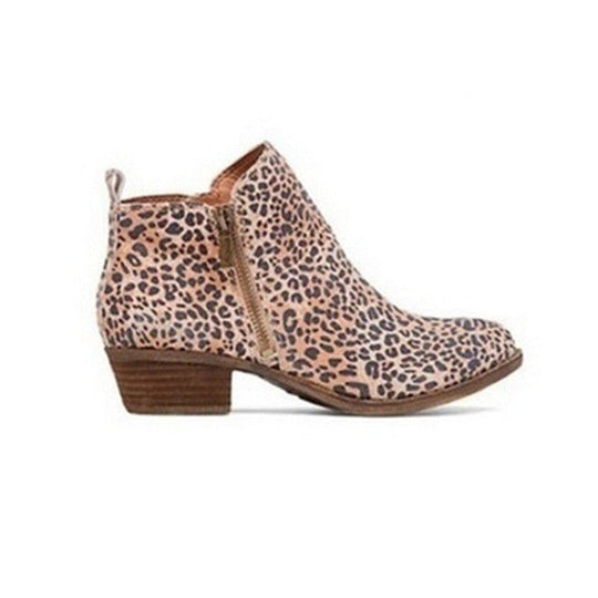 Stiefeletten | Blockabsatz | Flacher Absatz | Lederstiefel | Damenstiefel EB