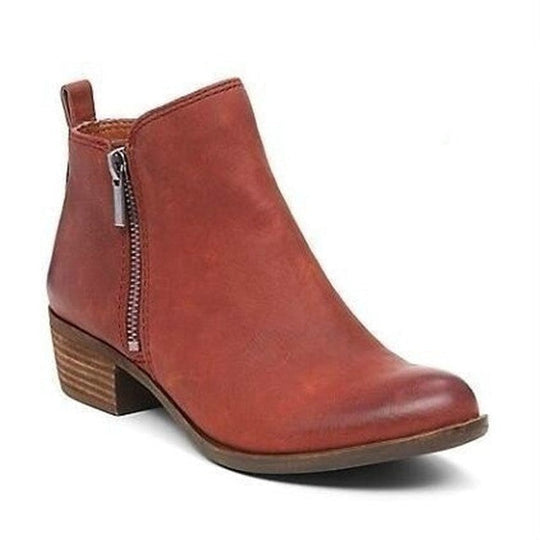 Stiefeletten | Blockabsatz | Flacher Absatz | Lederstiefel | Damenstiefel EB