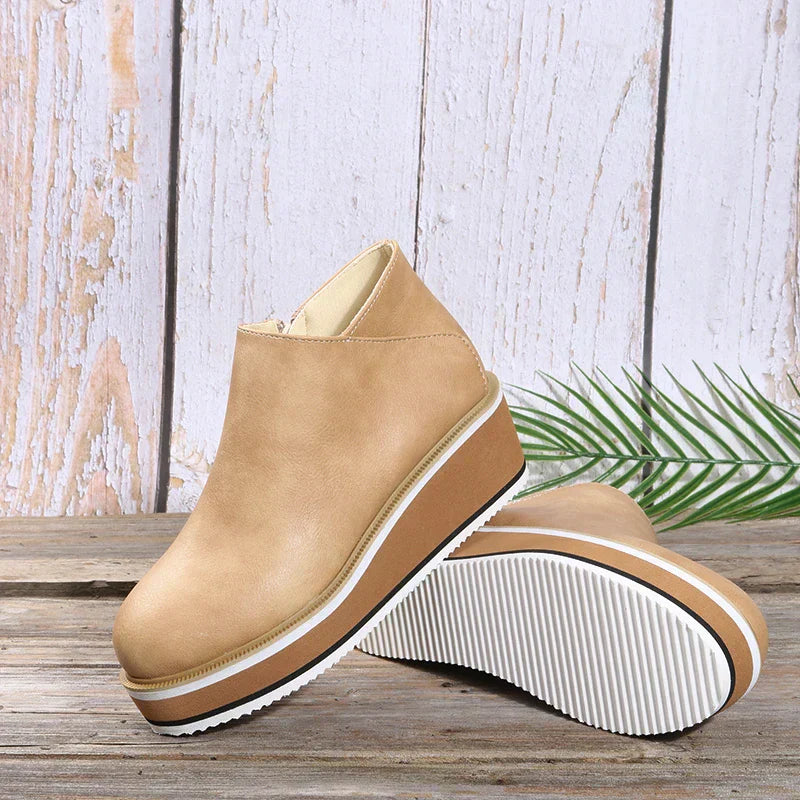 Stiefeletten | Reißverschluss | Plattform | Keilabsätze | Damenstiefel EB
