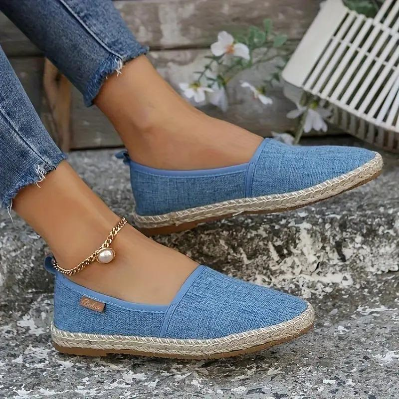 EB Damen Espadrilles Slip-On Canvas Flach Sommer