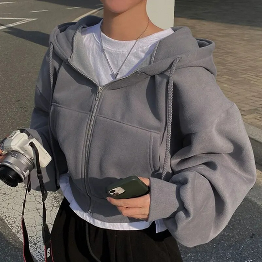 EB | Übergröße Zipper-Hoodie Für Damen