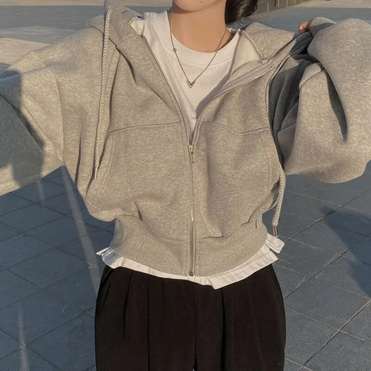 EB | Übergröße Zipper-Hoodie Für Damen