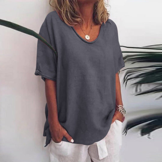 EB | Damen Rundhals-Shirt Unifarben