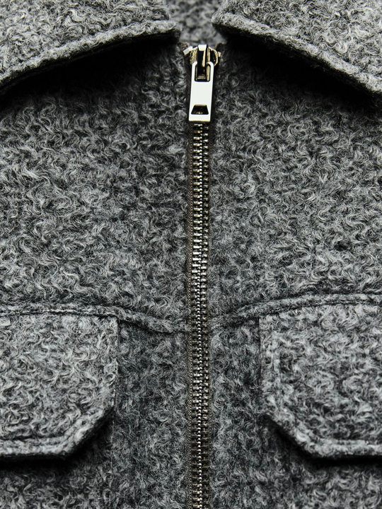 EB | Stil Bouclé Graue Jacke