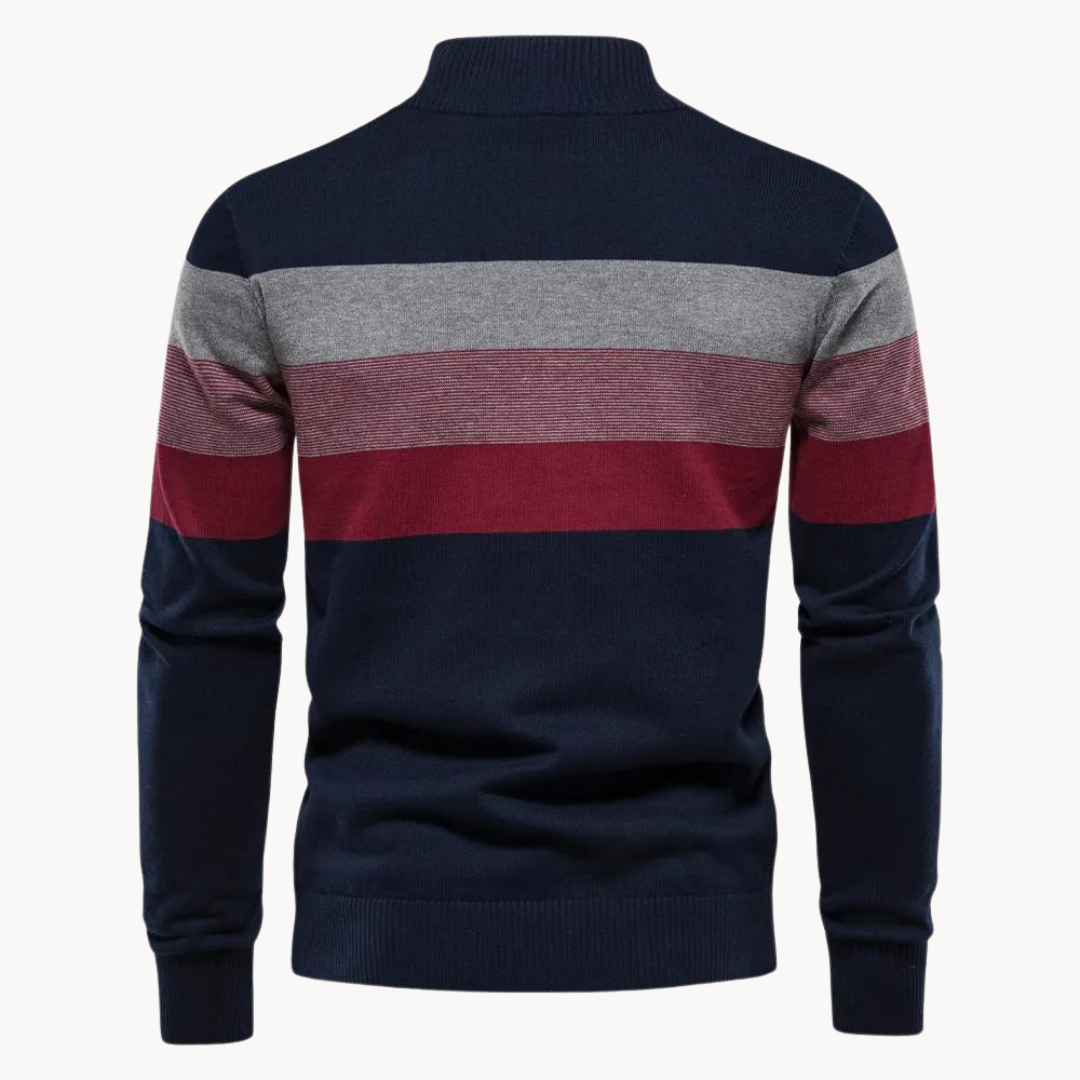 EB | Strickpullover mit Viertelreißverschluss - Eleganter Feinstrick für Business & Freizeit