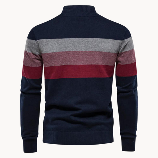 EB | Strickpullover mit Viertelreißverschluss - Eleganter Feinstrick für Business & Freizeit