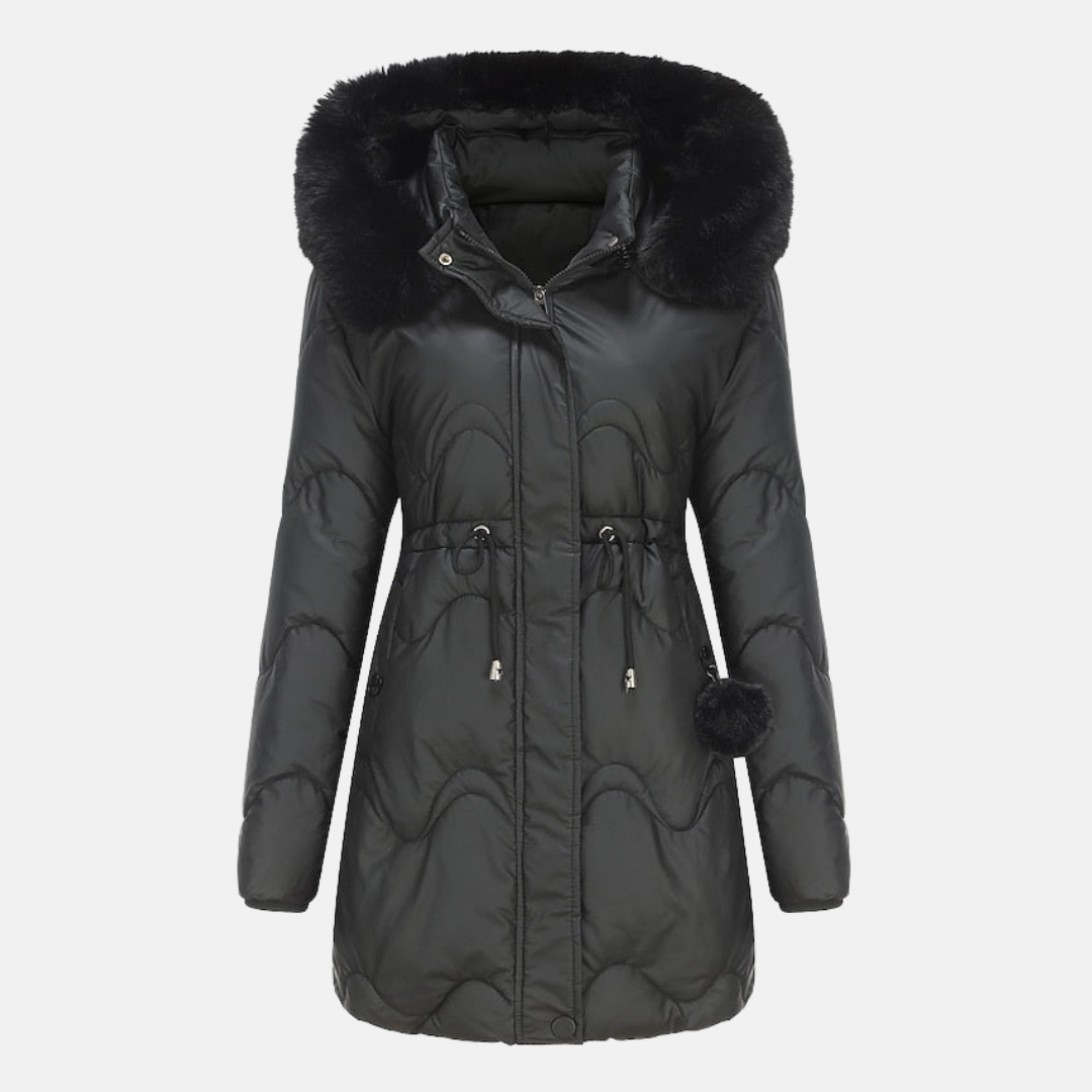 EB | Pelzjacke mit Abnehmbarem Kapuzen