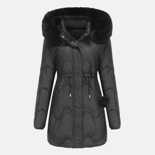 EB | Pelzjacke mit Abnehmbarem Kapuzen