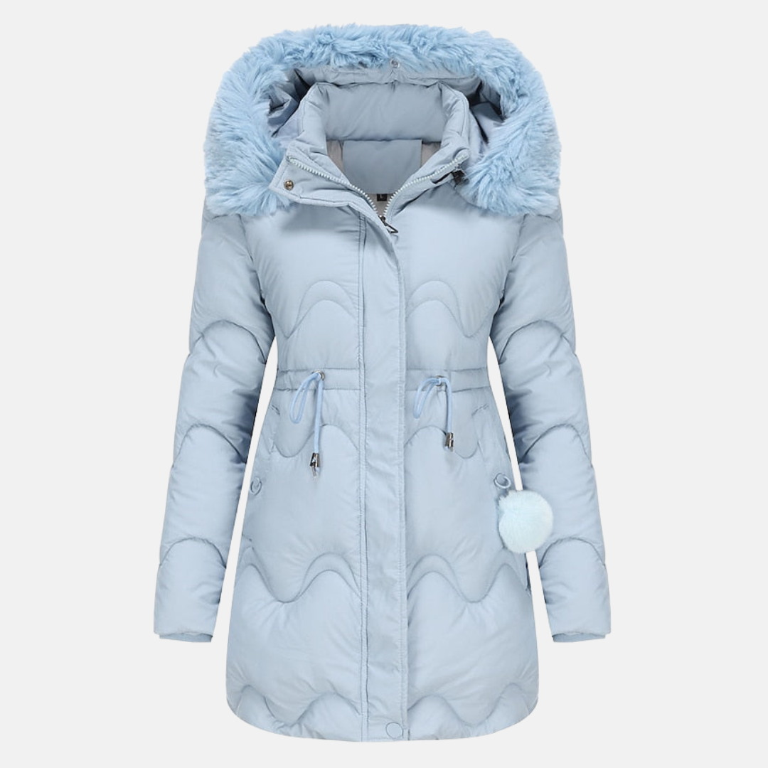 EB | Pelzjacke mit Abnehmbarem Kapuzen