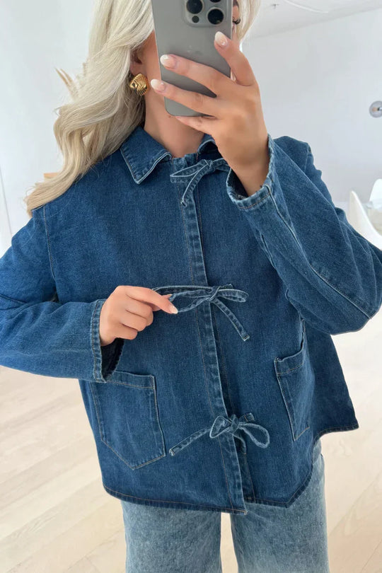 EB | Set mit Bindebandjacke und Weitjeans Denim Lässig und Trendy