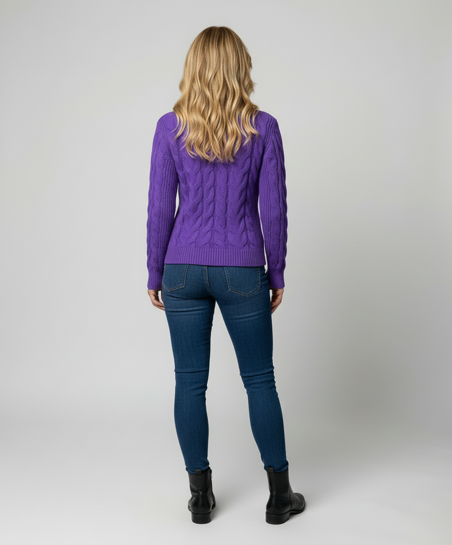 Zopfmuster Rollkragenpullover Damen | EB