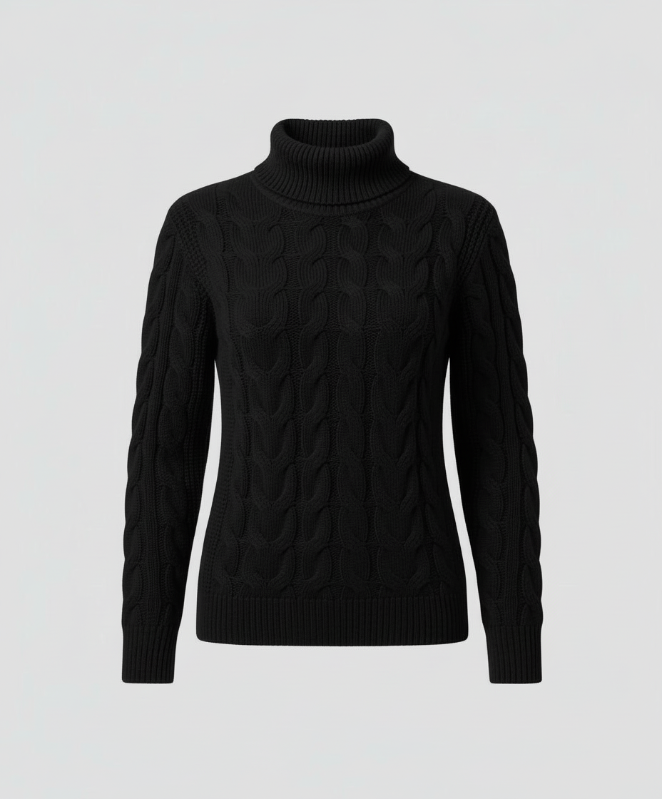 Zopfmuster Rollkragenpullover Damen | EB