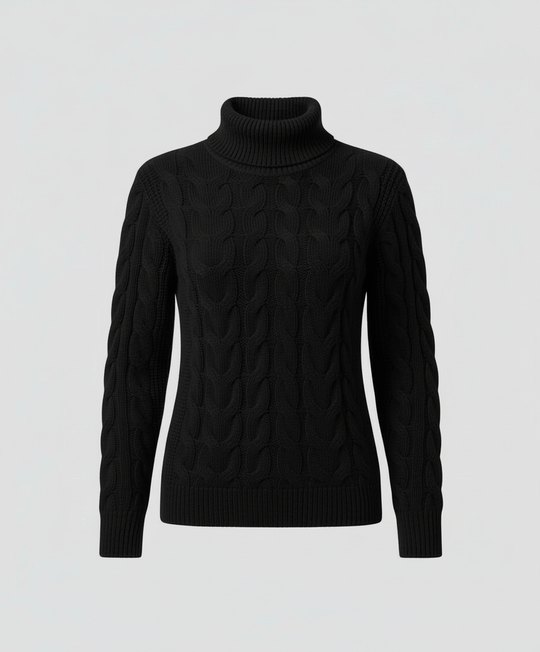 Zopfmuster Rollkragenpullover Damen | EB
