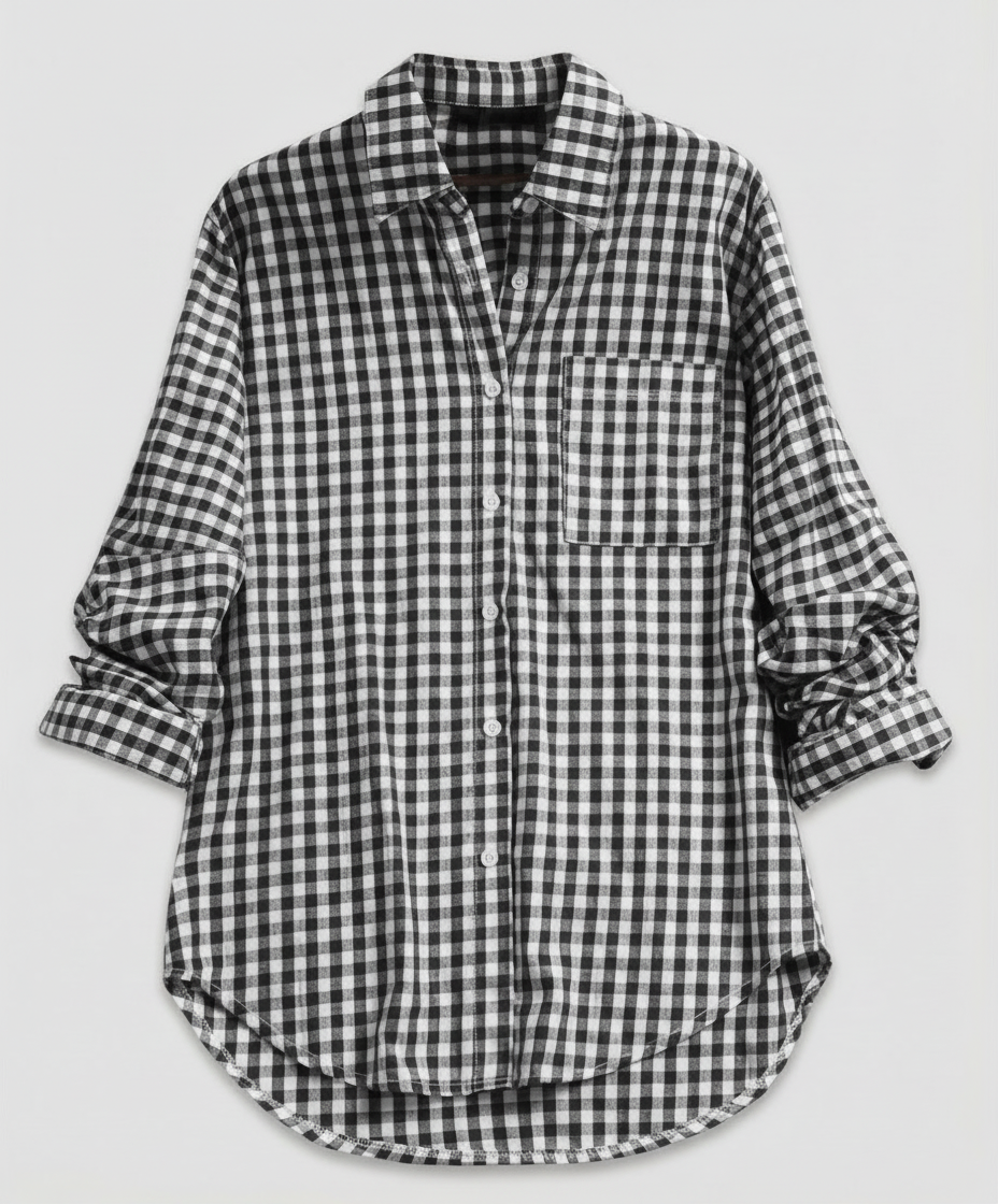 Damen Kariertes Hemd Oversize | EB