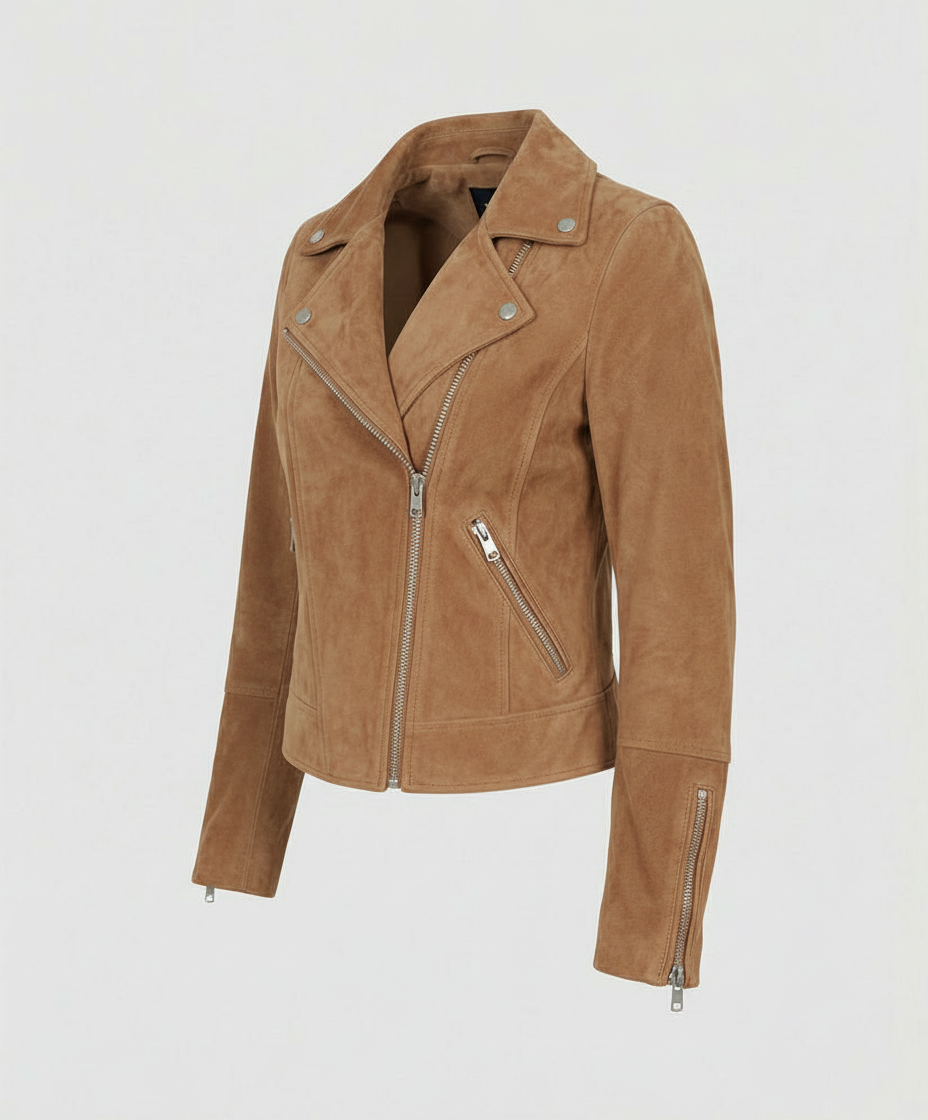 EB | Damen Wildleder Bikerjacke