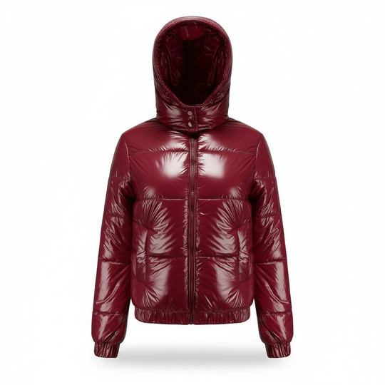 Glänzende Wasserabweisende Thermo Komfort Winterjacke Damen | EB