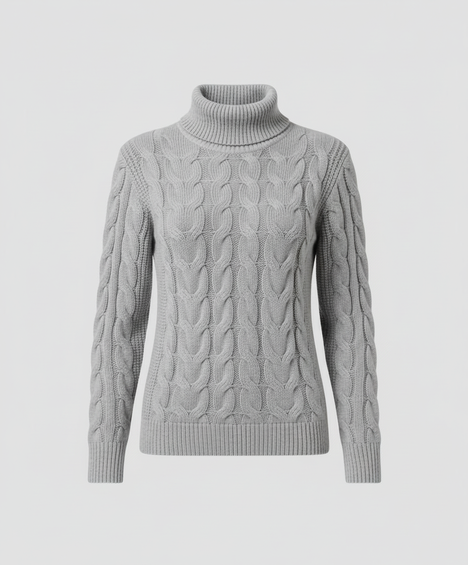 Zopfmuster Rollkragenpullover Damen | EB
