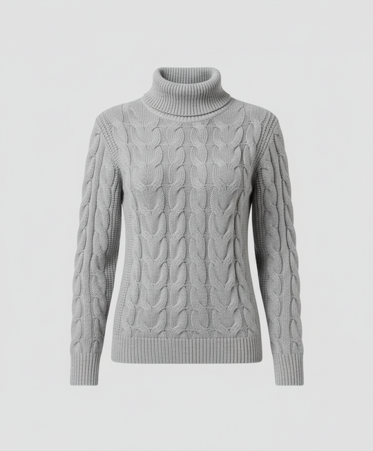 Zopfmuster Rollkragenpullover Damen | EB