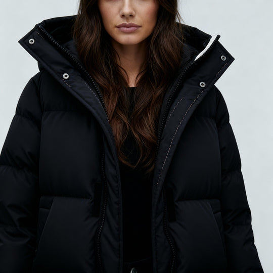Winddichte Lange Winterjacke Damen | EB