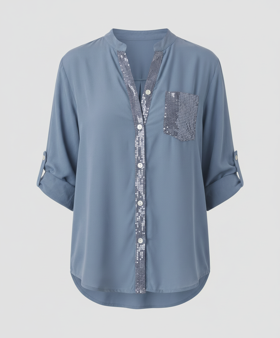 Glitzerbluse Damen Pailletten | EB
