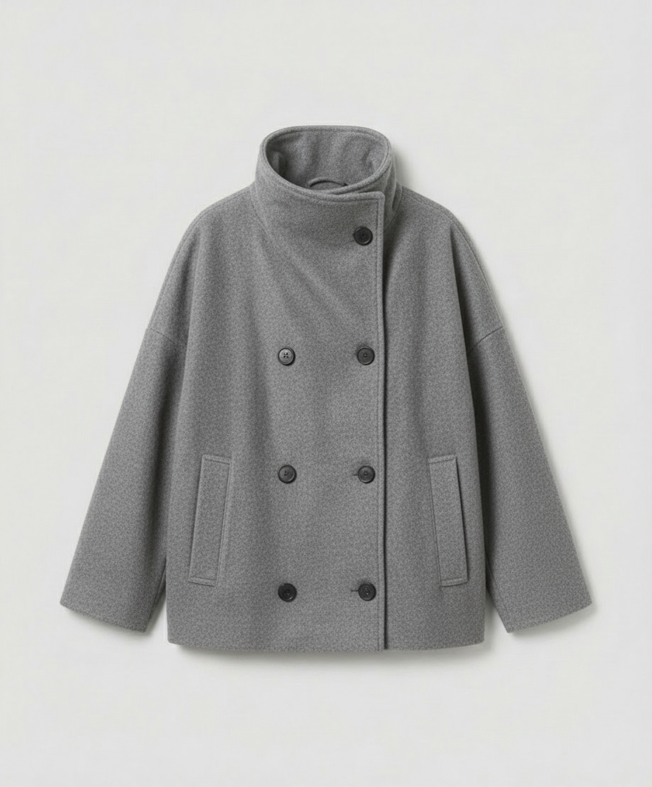 Oversized Wollmantel Damen Stehkragen | EB