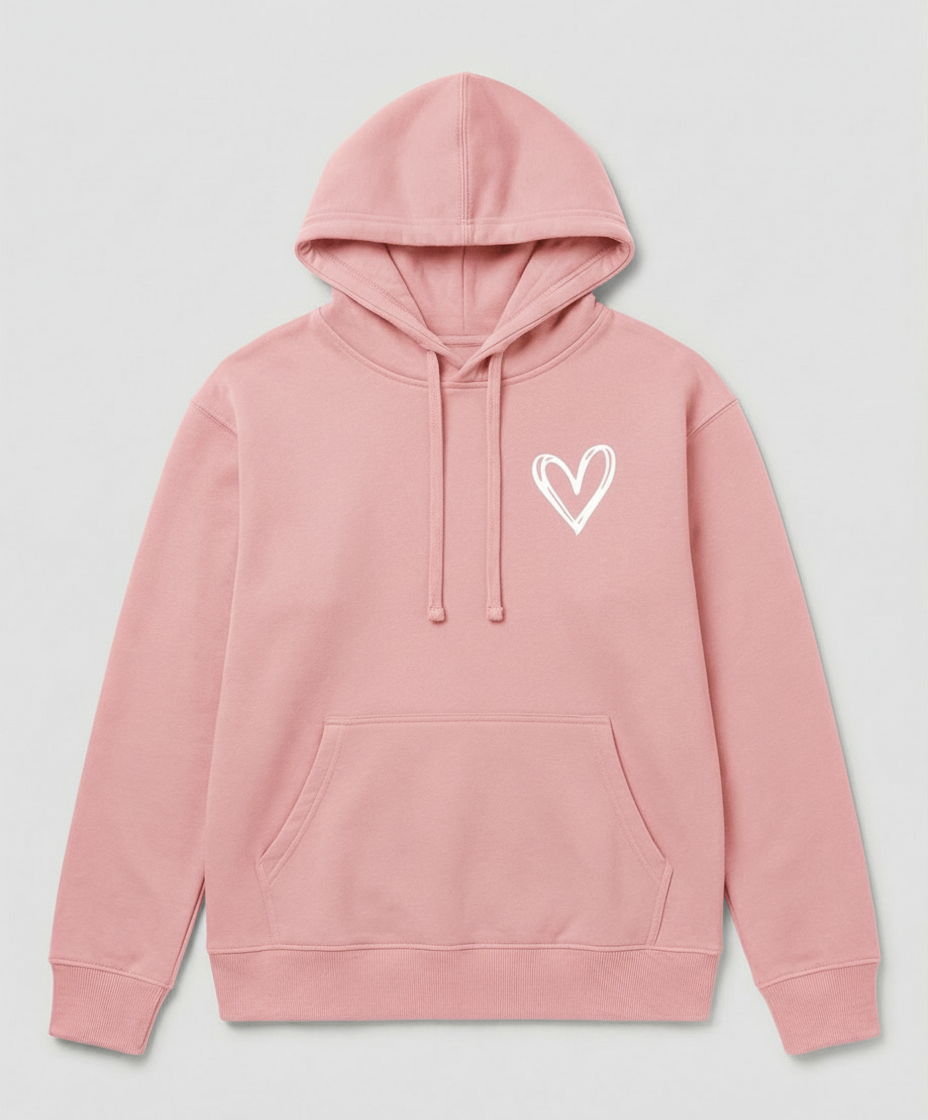 Kapuzenpullover Herzdruck Damen | EB