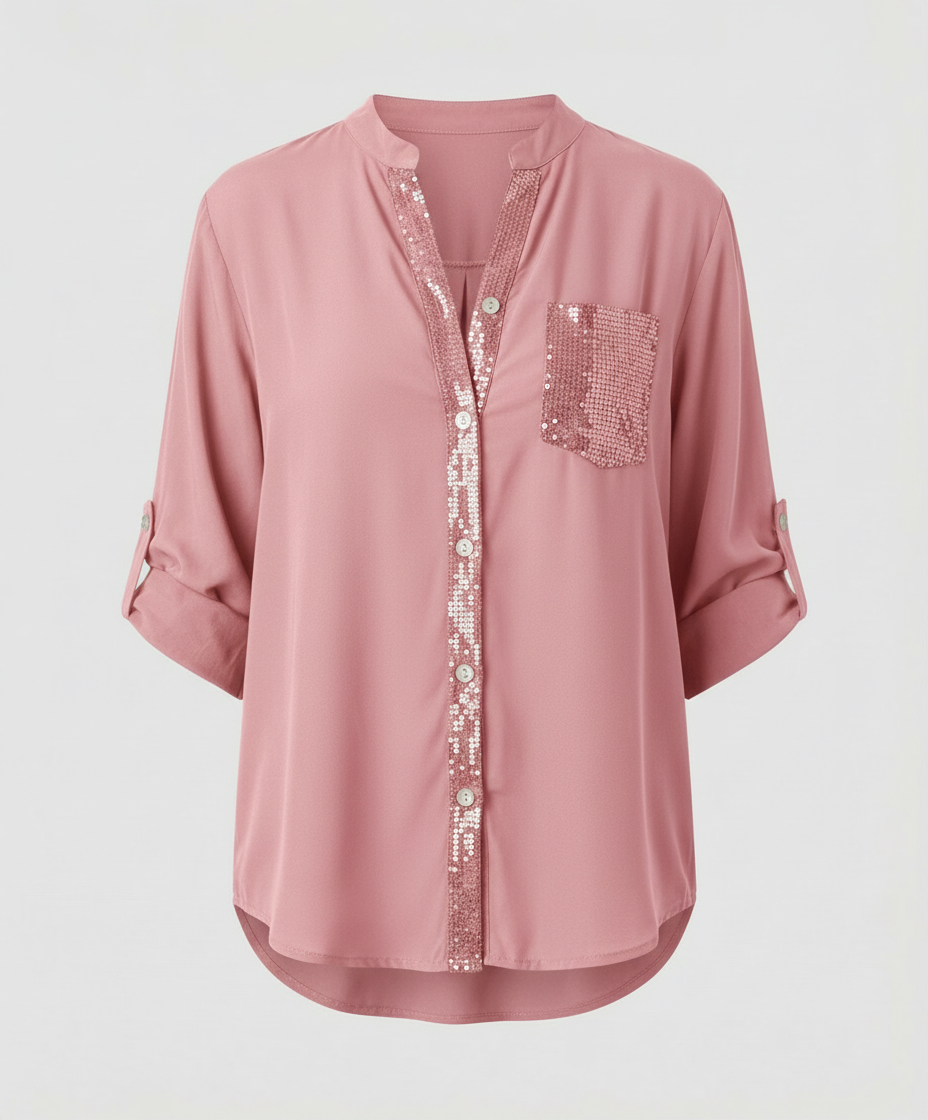 Glitzerbluse Damen Pailletten | EB