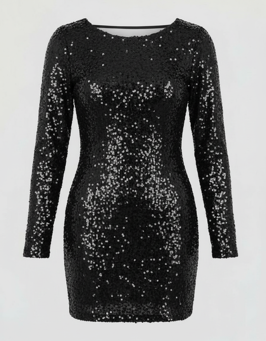 Rückenfreies Glitzer Winterkleid | EB