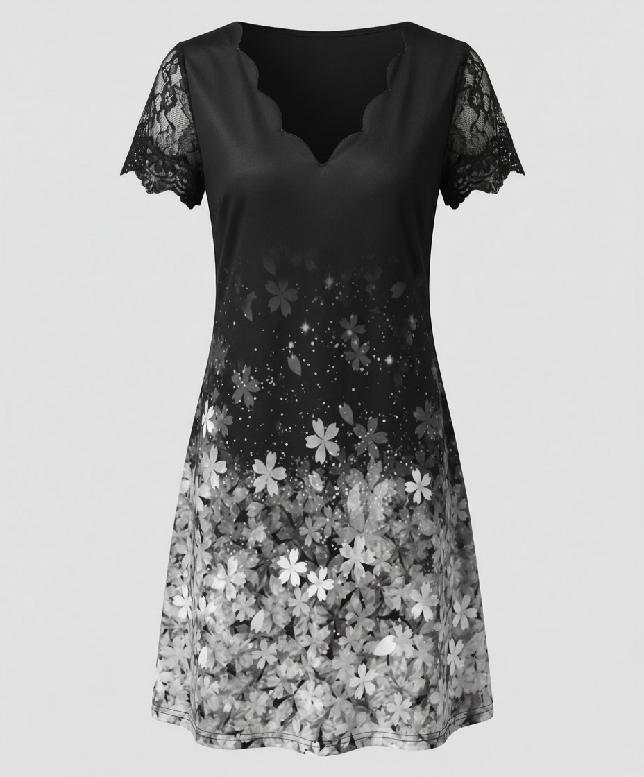 Elegantes Detail Kleid Damen | EB