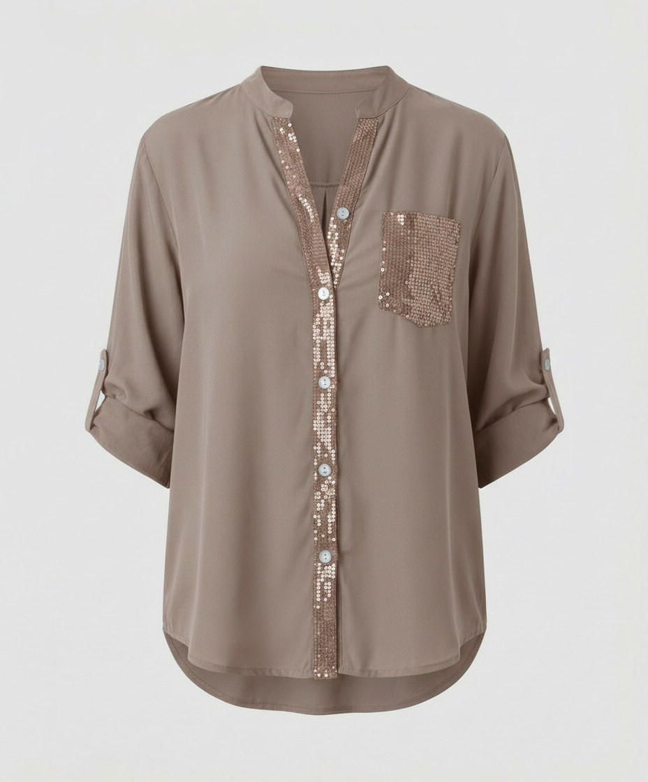 Glitzerbluse Damen Pailletten | EB