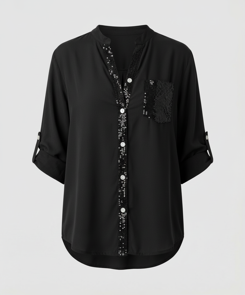 Glitzerbluse Damen Pailletten | EB
