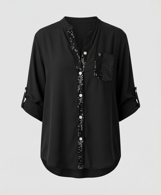 Glitzerbluse Damen Pailletten | EB