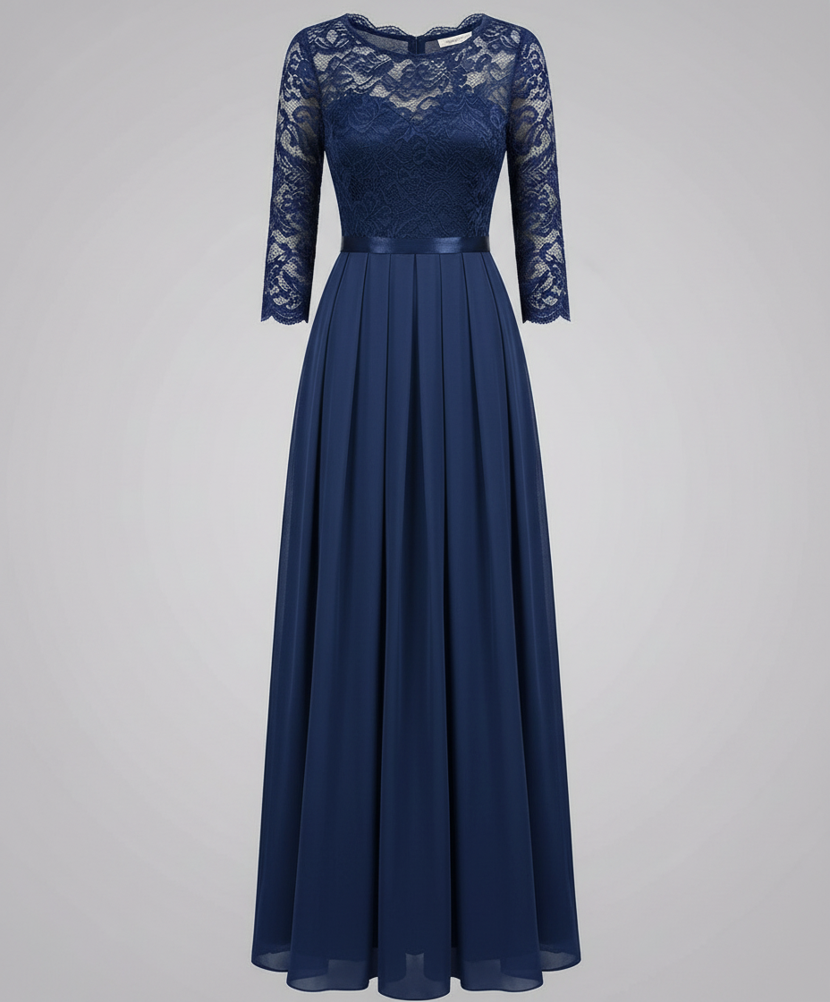 Elegantes Spitzen Brautjungfernkleid | EB