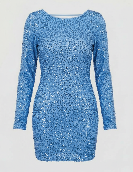 Rückenfreies Glitzer Winterkleid | EB