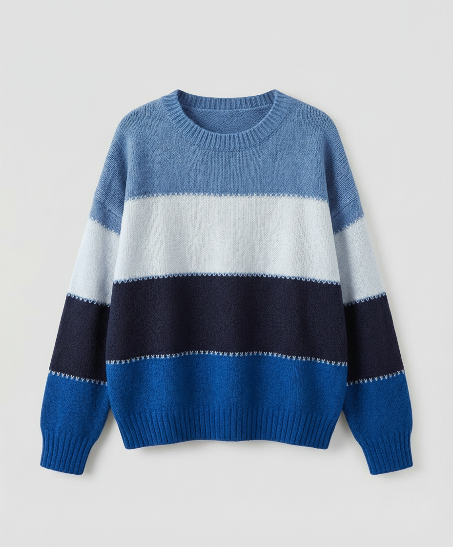 Lockerer Streifenpullover Damen Bequem | EB