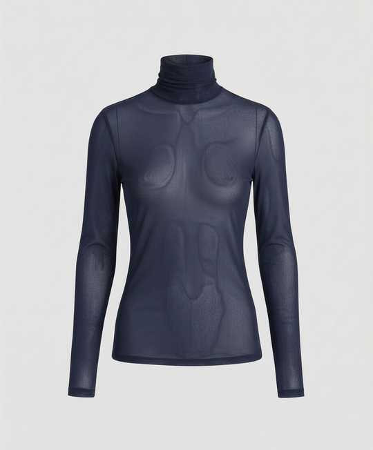 Transparente Turtleneck Bluse Damen | EB