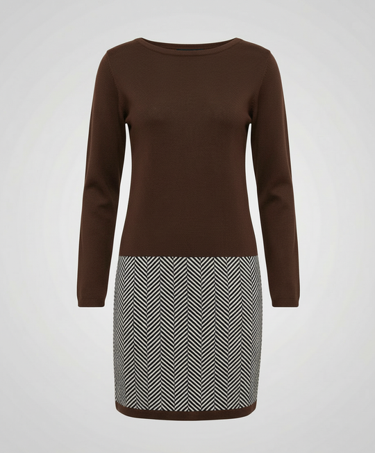 Schickes Hahnentritt Kleid Damen | EB