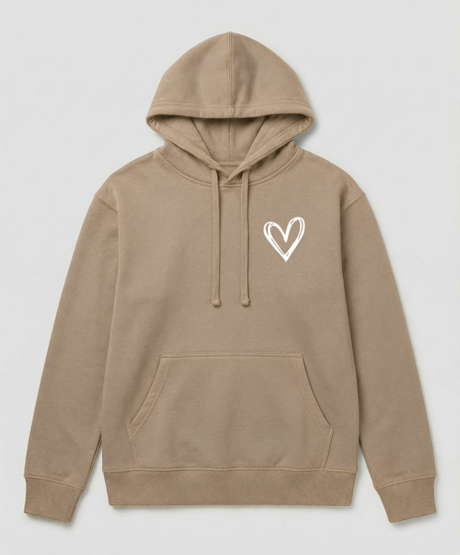 Kapuzenpullover Herzdruck Damen | EB