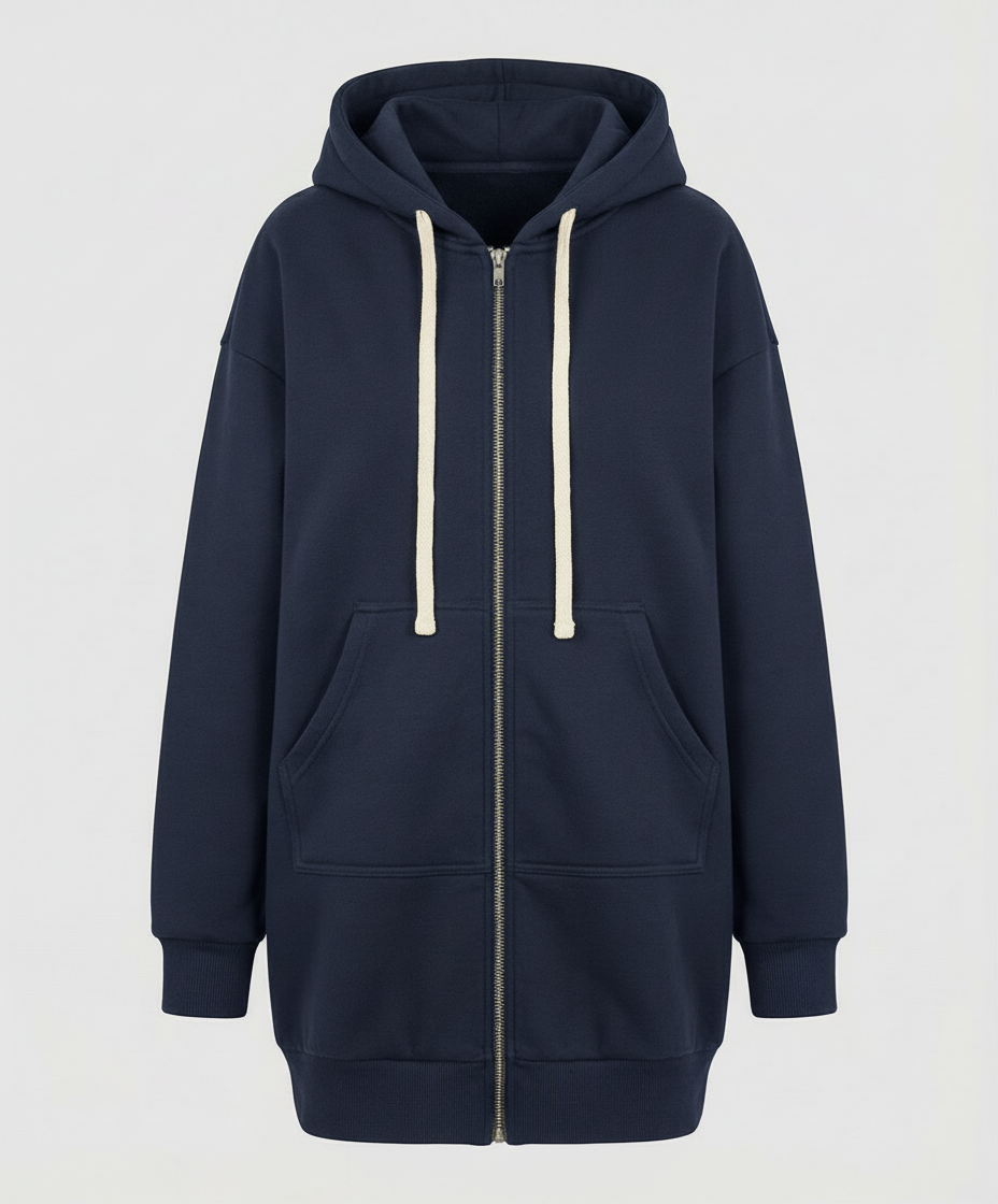 Knielanger Komfort Hoodie Damen | EB
