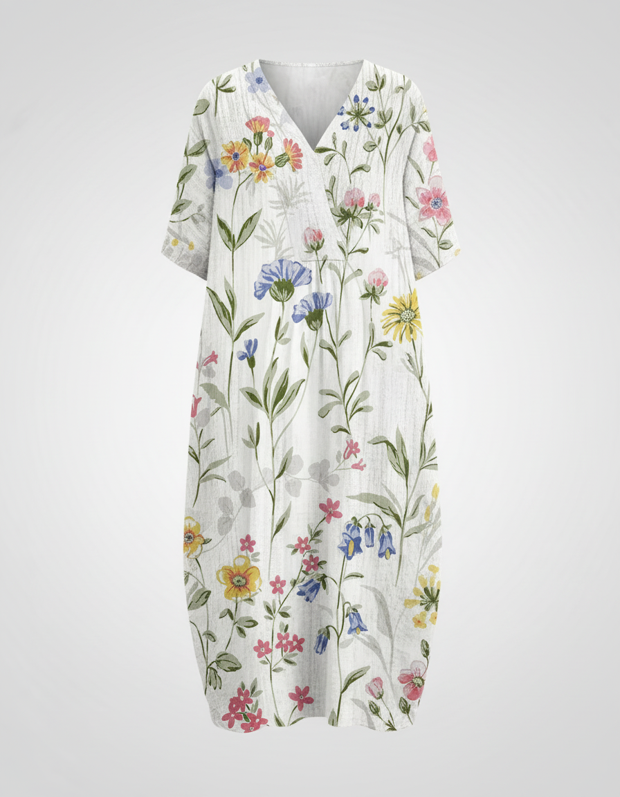 Luftiges Blumen Sommerkleid Damen | EB