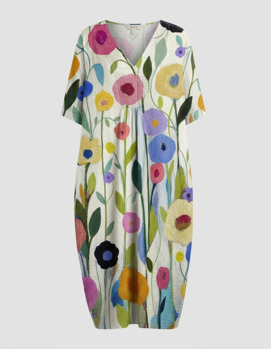 Luftiges Blumen Sommerkleid Damen | EB