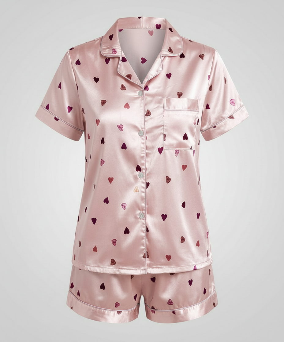 Satin Komfort Pyjama Set Damen | EB